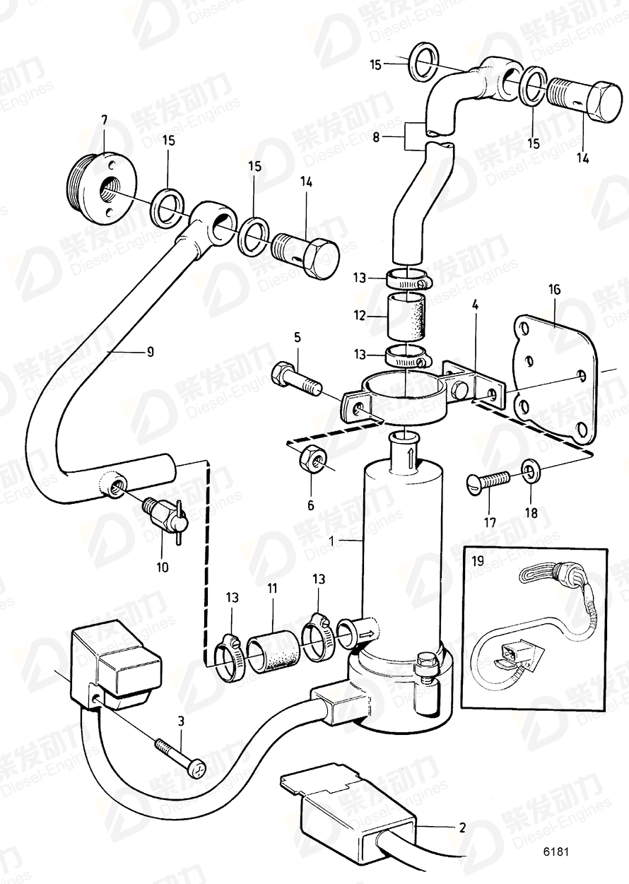 沃尔沃 水泵螺丝 950032 图纸